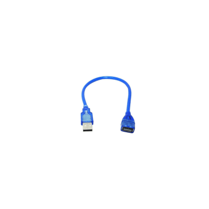 کابل افزایش طول 30 سانتیمتر USB آبی شیلددار