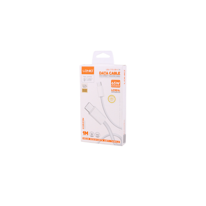 کابل فست شارژ دوسر تایپ سی 1 متری LDNIO LC901 کنفی