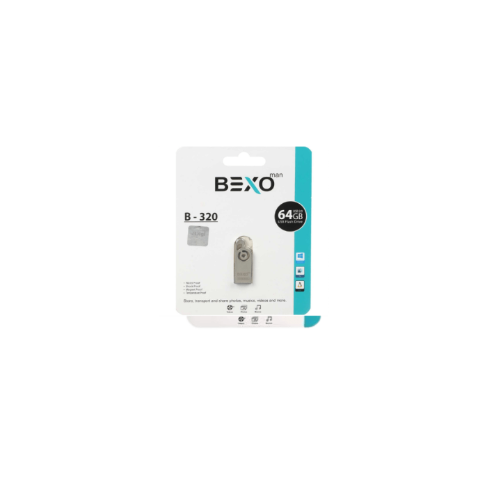 فلش USB02 64G برند Bexo با گارانتی مادام‌ تسویه دار