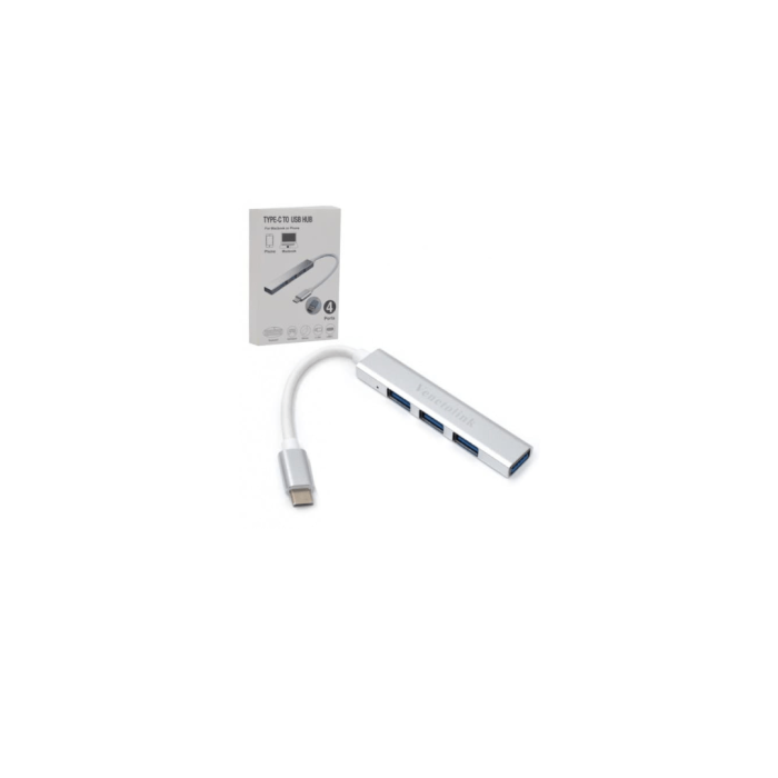 هاب فلزی 4 پورت USB3 با پورت Type-C